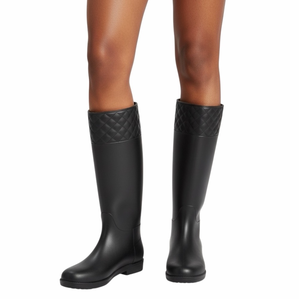 Dirty Laundry Black Rubber Rainboots